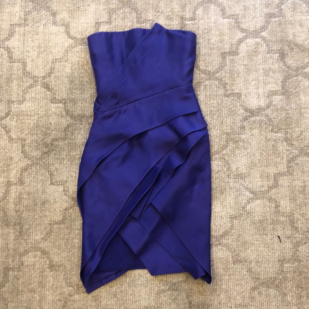 J.Mendel Paris size 4 Purple Strapless Dress Midi